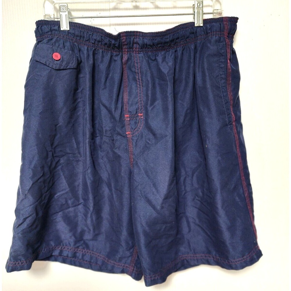 Nat Nast Men's Swim Trunks Bathing Suit Navy Red  Size XL